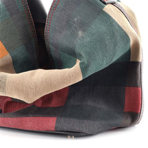 burberry canvas check ashby bag|BURBERRY Canvas Mega Check Medium Ashby Bucket Bag .